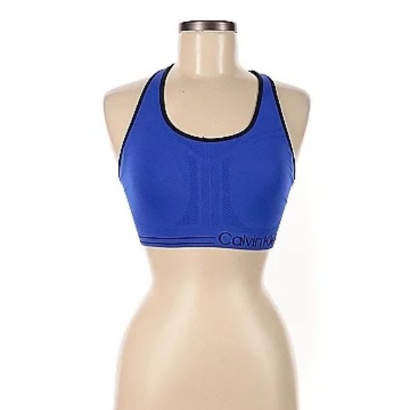 Calvin Klein Other - Calvin Klein Performance Seamless Medium Impact Sports Bra Blue - EUC